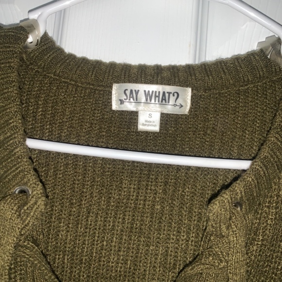 Army Green laced sweater - Picture 2 of 2